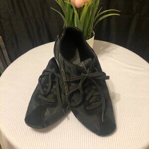 Coach Sneakers-Hilary Signature Logo-Black-Size 8M-Excellent Pre-Loved Condition